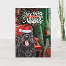 Black Russian Terrier Christmas Dog Naughty Nice