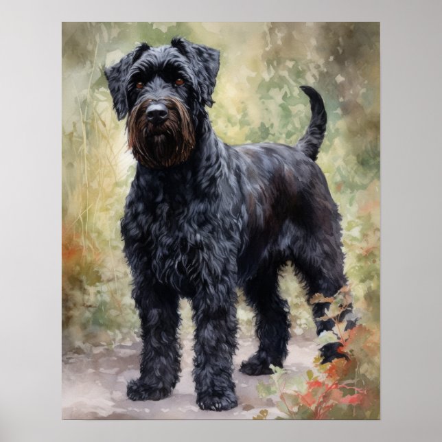 Black Russian Terrier Dog Art Print Poster (Vorne)
