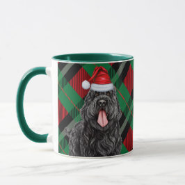 Black Russian Terrier Dog Green Red Holiday Karier Tasse