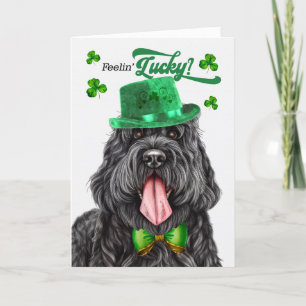 Black Russian Terrier Dog Lucky St Patrick's Day Feiertagskarte