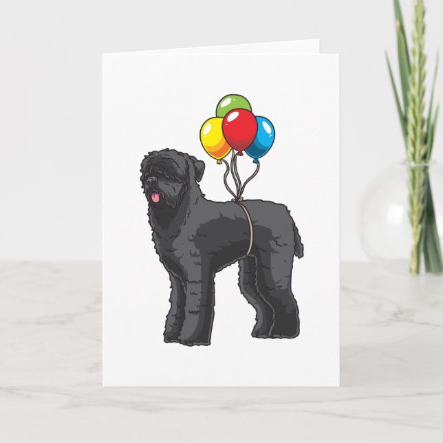 Black Russian Terrier Dog mit Ballon Karte (Vorderseite)