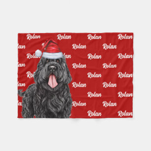 Black Russian Terrier Dog Name Weihnachtsfeiertag Fleecedecke