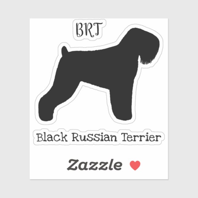 Black Russian Terrier Dog Silhouette Vinyl Sticker (Blatt)
