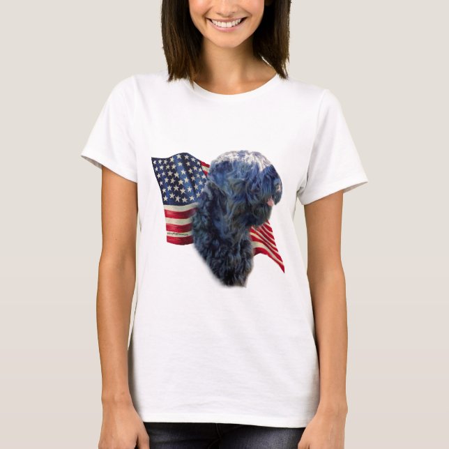 Black Russian Terrier Flag T-Shirt (Vorderseite)