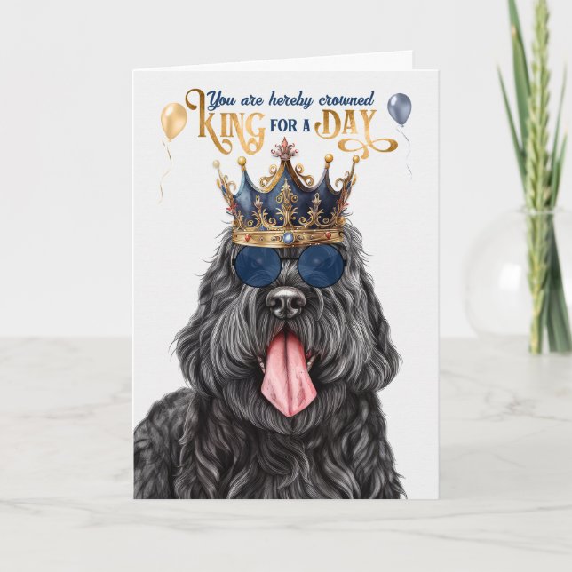 Black Russian Terrier King für einen Geburtstag Karte (Vorderseite)