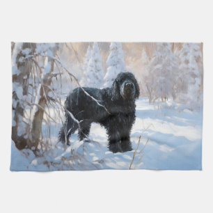 Black Russian Terrier Lass es schneien Weihnachten Geschirrtuch