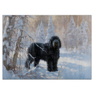 Black Russian Terrier Lass es schneien Weihnachten Schneidebrett