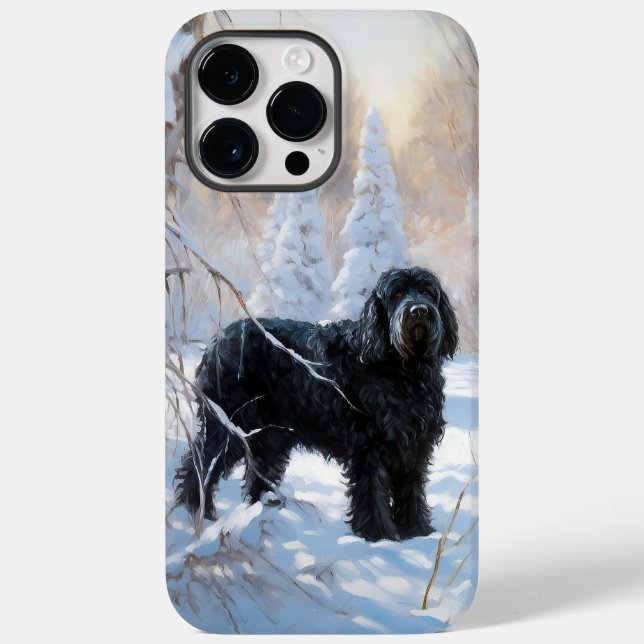 Black Russian Terrier Let It Snow Weihnachten Case-Mate iPhone Hülle (Rückseite)
