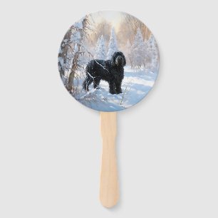 Black Russian Terrier Let It Snow Weihnachten Fächer