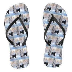 Black Russian Terrier Let It Snow Weihnachten Flip Flops