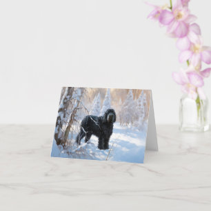 Black Russian Terrier Let It Snow Weihnachten Karte