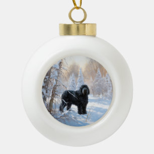 Black Russian Terrier Let It Snow Weihnachten Keramik Kugel-Ornament