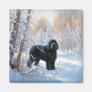 Black Russian Terrier Let It Snow Weihnachten Magnet