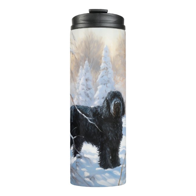 Black Russian Terrier Let It Snow Weihnachten Thermosbecher (Vorderseite)