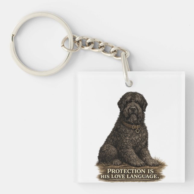 Black Russian Terrier – Liebessprache Schlüsselanhänger (Vorderseite)