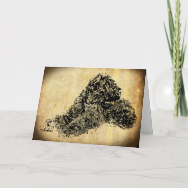 Black Russian Terrier Old Time Karte (Vorderseite)