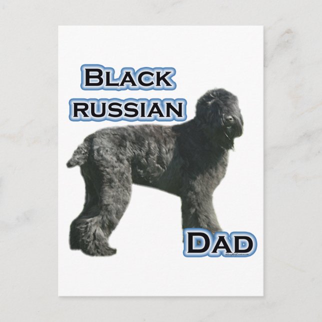 Black Russian Terrier Vater 4 Postkarte (Vorderseite)
