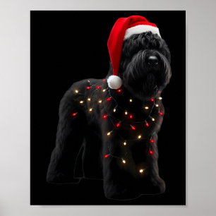 Black Russian Terrier Weihnachtsmannmütze Christma Poster