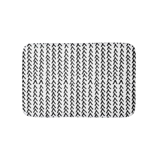 Black Rustic Tribal Muster Bath Mat Badematte (Vorderseite)