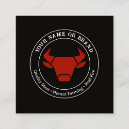 Black Rustic Vintage Logo Catering Business Card Quadratische Visitenkarte