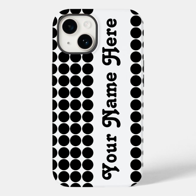 Black Safari Dot mit Namen Case-Mate iPhone Hülle (Rückseite)