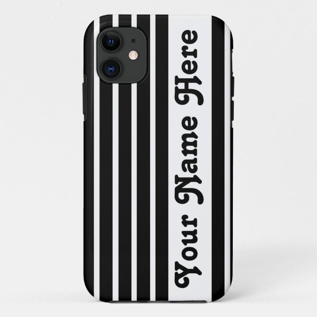 Black Safari Strip mit Namen Case-Mate iPhone Hülle (Rückseite)