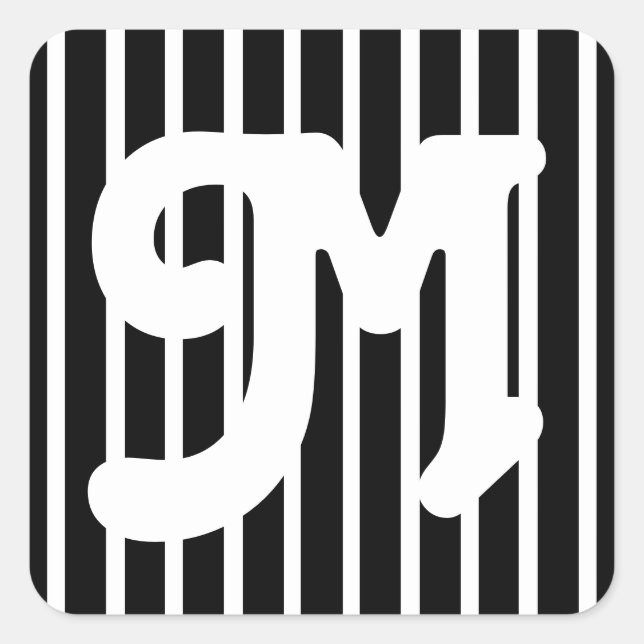 Black Safari Stripe Quadratischer Aufkleber (Vorderseite)