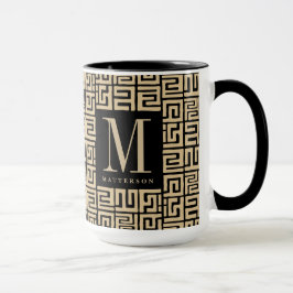 Black|Sand Kuba Druck-inspiriertes Monogramm Tasse