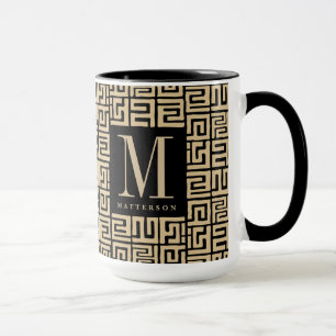 Black Sand Kuba Druck-inspiriertes Monogramm Tasse