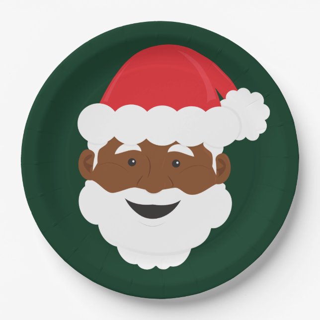 Black Santa Brown Skin Pappteller (Vorderseite)