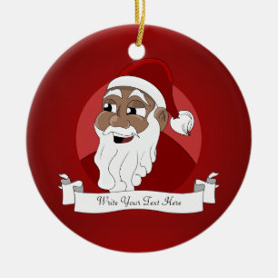 Black Santa Claus Cartoon Keramik Ornament