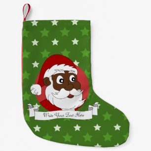 Black Santa Claus Cartoon Kleiner Weihnachtsstrumpf