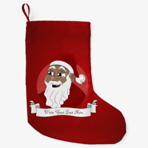Black Santa Claus Cartoon Kleiner Weihnachtsstrumpf