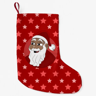Black Santa Claus Cartoon Kleiner Weihnachtsstrumpf