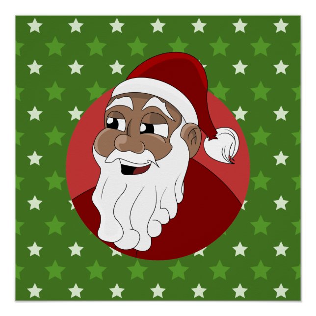 Black Santa Claus Cartoon Poster (Vorderseite)