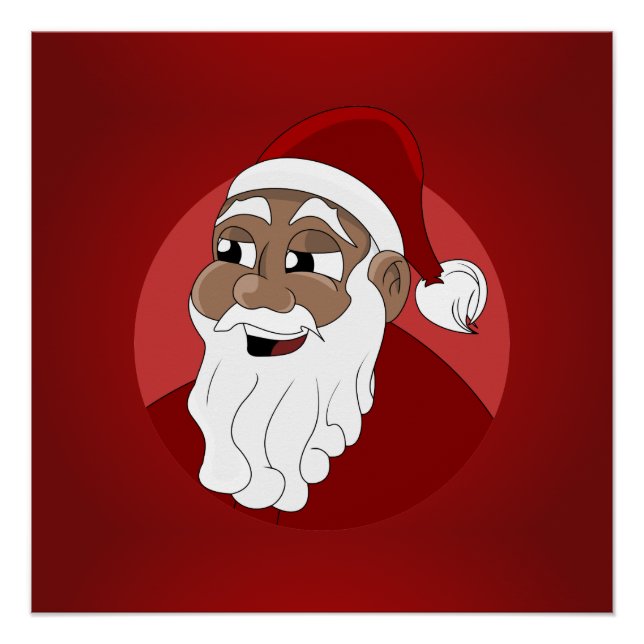 Black Santa Claus Cartoon Poster (Vorderseite)