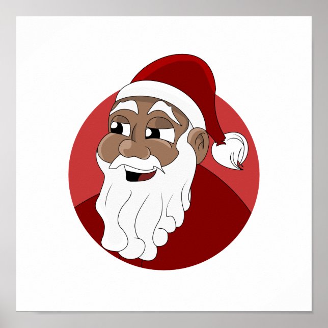 Black Santa Claus Cartoon Poster (Vorne)