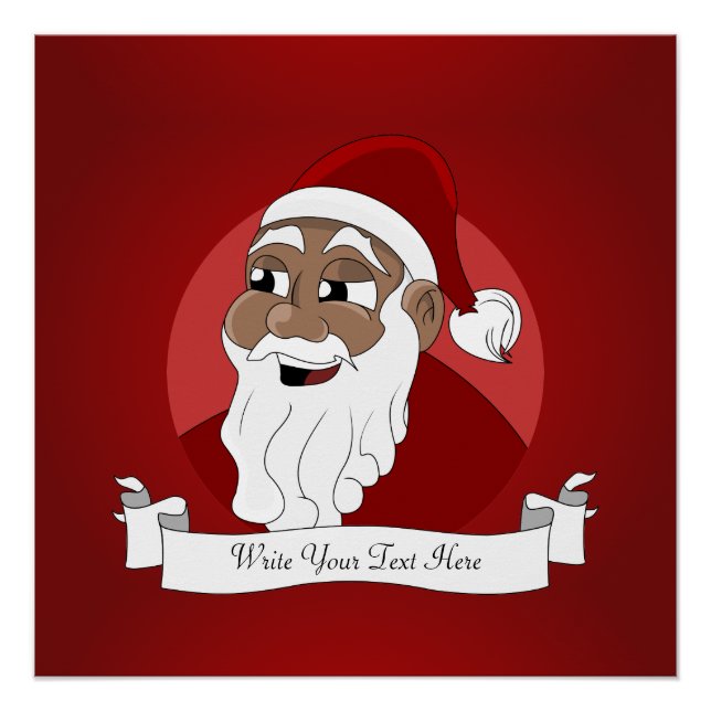 Black Santa Claus Cartoon Poster (Vorderseite)