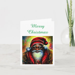 Black Santa Claus Frohe Weihnachtsblankkarte Karte