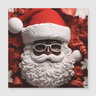 Black Santa Claus King Christmas Melanin Xmas Magnetkarte