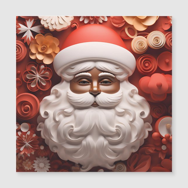 Black Santa Claus Melanin Kris Kringle Xmas Bruh Magnetkarte (Vorderseite)