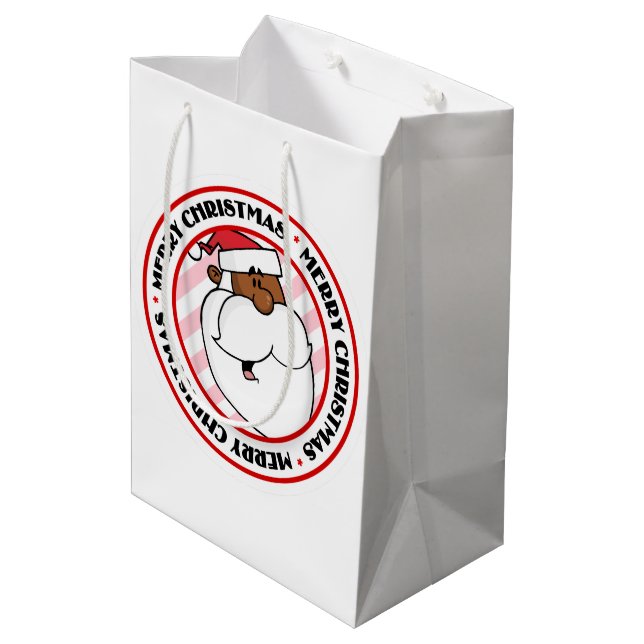 Black Santa Claus Mittlere Geschenktüte (Rückseite Schrägansicht)