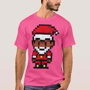 Black Santa Claus Pixel Art T-Shirt