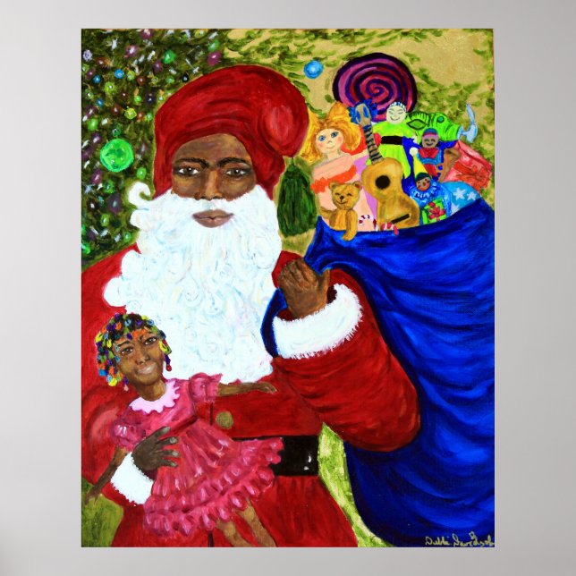 Black Santa Claus Posters - Geschenke - Kunst - Af Poster (Vorne)