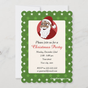 Black Santa Claus Weihnachts-Party Einladung