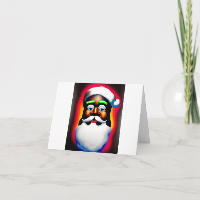 Black Santa Claus Weihnachtskarte Karte (Vorderseite)