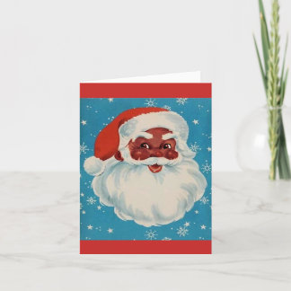BLACK SANTA CLAUS Weihnachtskarte Vintager Stil Karte