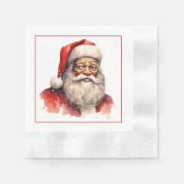Black Santa Cocktail Napkins Serviette