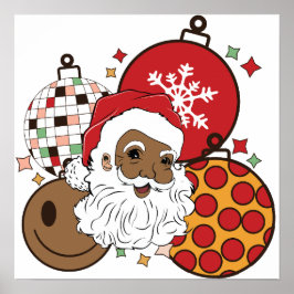Black Santa Melanin Christmas African Men Bruh Man Poster