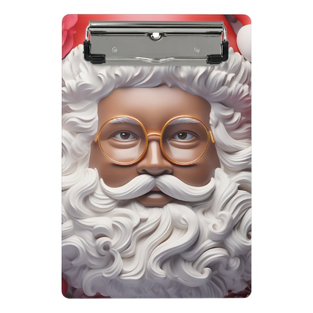 Black Santa Melanin Christmas King Bruh Saint Nick Mini Klemmbrett (Vorderseite)